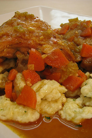 chicken paprikash with nokedlis