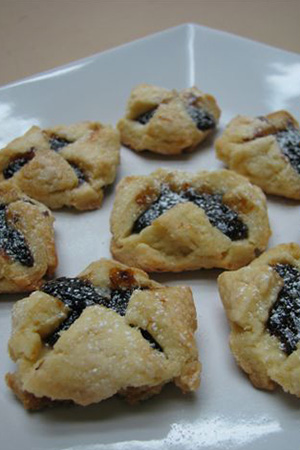 Hungarian cookies with homemade prune filling