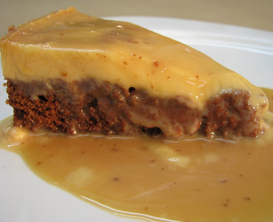 Mexican chocoflan with goat milk cajeta