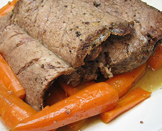 Hungarian braised pot roast with carrots