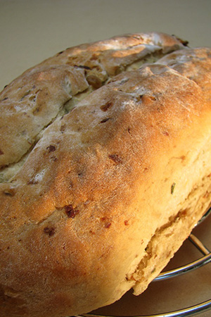 freshly baked rosemary bread