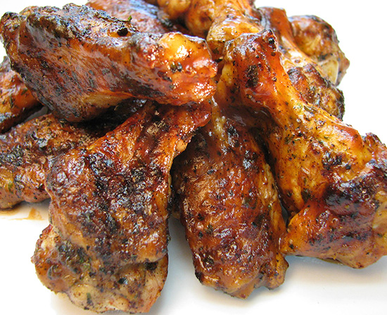 blackened spicy barbequed chicken wings