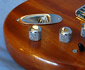 ribbon-striped mahogany guitar body