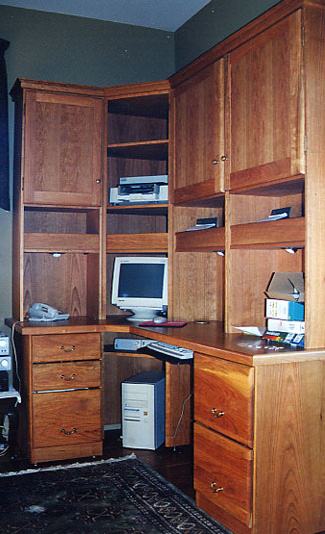 L-Shaped Computer Desk with Hutches