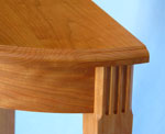 black cherry demi-lune table