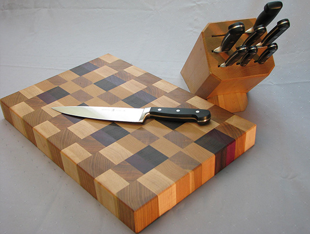 Cutting Board and Knife Block Set