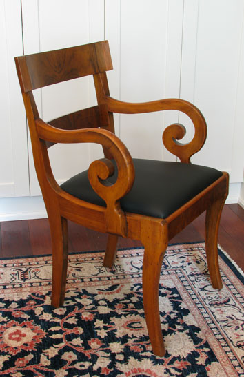 Walnut Burl Biedermeier Style Dining Chair